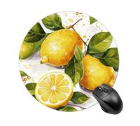 Fruits Lemon Round Mouse Pad Smooth Glide Gaming Mousepad Extra Density Portable Comfortable Mouse Mat for Desk, Home, Office 7.8x7.8 Inches