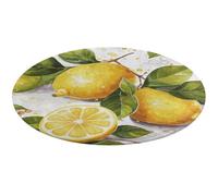 Fruits Lemon Round Rug Soft Absorbent Bath Mat Entryway Anti Slip Rugs Farmhouse Front Back Door Mat 80 * 80cm for Bedroom Living Room Home Decorative