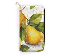 Fruits Lemon Slim Thin Credit Card Wallet, PU Leather Bifold Cash Wallet, Zipper Coin Pocket Id Window Wallet Storage Bag Wallet Coin Purse Pouch Change Holder Small with Zipper for Men And Women