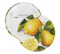 Fruits Lemon Tinplate Badge Personalized Round Brooch Large Craft Button Suitable for Teachers, Nurses, Doctors, Staff, Party Gift Accessories, 1Pcs, Plastic, plastics