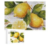 Fruits Lemon Wooden Puzzles for Adults 300 PCS Unique Shape Puzzles Wall Art Home Decor for Puzzle Lovers, Family, Friend Creative Gift Toys