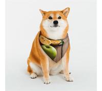 Fruits on Wood Floor Dog Bandanas Large Adjustable Dog Scarf Triangle Bibs Double Reversible Kerchief Scarf Washable Daily Handkerchief for Medium Large Dog Puppy Cat Gift