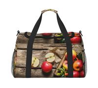 Fruits On Wood Floor Travel Duffel Bag for Women Men,Print Polyester Tote Hand Luggage Bag with Shoulder Strap