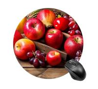 Fruits on Wood Mouse Pad Premium Texture Mousepad with Non-Slip Rubber Base 7.8" X 7.8" Large Gaming Mouse Mat Wireless Mouse Desk Accessories