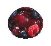 fruits on wood print Shower Cap for Women Double Layer Elastic Bath Cap for Home Spa Hotel and Hair Salon