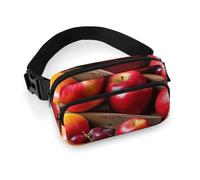 Fruits on Wood Waist Bag Large Capacity Fanny Pack Adjustable Belt Crossbody Bags Portable Waist Packs For Outdoors Traveling Casual Running