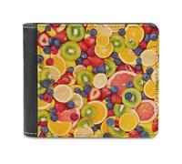 Fruits Oranges Strawberries Kiwi Funny Wallet for Men RFID Blocking Bifold Wallet Soft Billfold with Card Slots Custom Gifts
