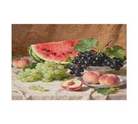 Fruits Paint 1000 Pieces Jigsaw Puzzles for Adults Vintage Fruits Watermelon Orange Peach Plum Puzzle Funny Room Decor 30x20 Inch