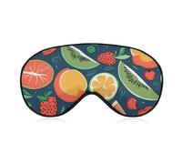 Fruits Pattern Sleep Mask for Women Men Side Sleeper Eye Cover with Adjustable Strap Soft Breathable Blackout Mask Slip-Free Deep Sleeping Travel Essentials