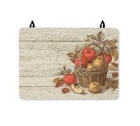 Fruits Stove Top Cover for Electric Stove, Autumn Rustic Basket Leaves Fall Red Rubber Non-Slip Kitchen Cover for Counter Space Extension Home Kitchen Decor 28x20 Inch