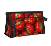 Fruits Strawberry Travel Toiletry Bag for Women Men Girls Boys Reds Fruits Multifunctional Makeup Pouch Bag Wash Toiletries Cosmetic Organizer Shower Bag