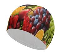 Fruits Swim Caps for Short & Long Hair Fashion Durable High Elasticity Swimming Caps Comfortable Bathing Cap Non-Slip Breathable Swim Hats for Swimmers&Gifts