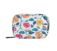 Fruits Tree Leaves First aid Bag with Detachable Compartments Reusable Pill Organizer Large for Purse