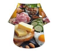 Fruits Vegetables Eggs Ham Cute Dog Shirt Soft Cozy Pet T-Shirts Pullover Cat Clothes