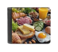 Fruits Vegetables Eggs Ham Funny Men's Wallets with ID Credit Card Holder Slim Front Pockets Bifold Wallet