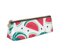 Fruits Watermelon Print PVC Coin Purse Money Bag Makeup Case Pencil Pouch Zipper stationery case Women Men, White, One Size, Simple