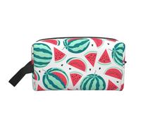Fruits Watermelon Printed Double Sided Storage Bag, Large Makeup Pouch with Black Lining for Travel and Home