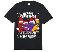 Fruits with Santa Hats - Berry Christmas and Banana New Year Comfort Colors Adult Heavyweight T-Shirt