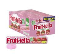 Fruittella Simply Strawberry Soft Chews - Vegan Friendly, Flavoured Party Sweets - 40 x 41 g Sticks