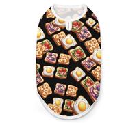 Fruity And Savory Toast Bread Dog Clothes Fashionable Sleeveless Pet Vest Puppy Breathable Shirts for Small Medium Dogs Cat L