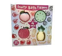 Fruity Bath Fizzers 4 Pack - Peach, Kiwi, Pineapple & Apple Shaped Bath Bombs 4x40g Fun and Refreshing Bath Experience