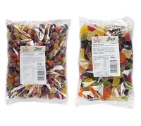 Fruity Fiesta Double Delight: Two Large Bags of Gummy Fruit Delights - Fruit Pastilles 3kg and Natural Fruit Jellies 3kg - 7,16