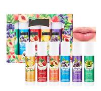 Fruity Flavored Lip Balm Set 6 Pack - Natural Moisturizing Lipbalms Multipack for Dry Lips, Long-Lasting Hydrating Lip Salve with Vitamin E & Coconut Oil, Daily Lip Care for Women Men Kids