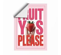 Fruity Lettering Typography Unframed Wall Art Print A3 (42×29.7cm), Wall Decor for Living Room, Bedroom, Office & Home, Art Gift
