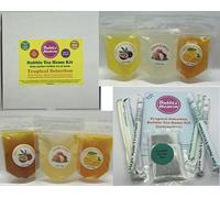 Fruity Tropical Selection Boba Bubble Tea Make at Home Kit 6-12 Extra Large Drinks