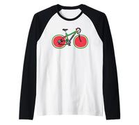 Fruity Watermelon Wheels Bicycle Bike Athlete Biking Biker Raglan Baseball Tee