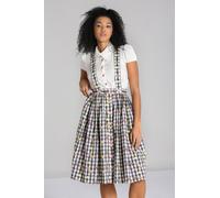 Fruitylou Printed 50's Grey White Pinafore Skirt hell bunny Black L