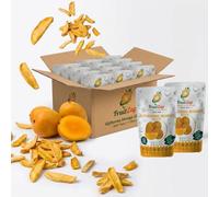 FruitZap Freeze Dried Mango Crisps - Crunchy Dried Fruit Snack - No Added Sugar - High in Fibre - Low Calorie Snacks - Gluten Free - Healthy Snacks for Adults & Kids - 12 x 20g