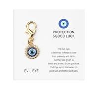 FRULX Bag Charm Keyring, Evil Eye Keychain, Gifts for Women, Sisters, Cute Couples and Personalised Keychain for Boyfriend, Mum, Girlfriend (Gold)