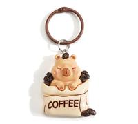 FRULX Cartoon Capybara Cute Keyring Bag Charm, Creative Keychains for Women, Friends, Boyfriend, Stylish Backpack Accessory, Friendship Gifts for Women, Birthday Gifts (B)