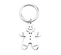FRULX Creative Gingerbread Man Stainless Steel Keychain,Adorable and Cartoon Design,Perfect Christmas and Birthday Gift,Teacher Gifts for Women,A Unique and Thoughtful Gift for Teachers,Colleagues