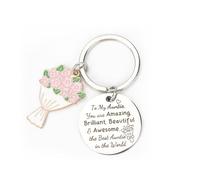 FRULX Cute Inspirational Stainless Steel Keychain with Flower Pendant,Perfect Gifts for Women,Friends and Colleagues,Birthday Gifts and Mom Birthday Gifts,Keyring for Positive Vibes,Gifts for Women