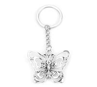 FRULX Elegant Silver Butterfly Keychain & Pendant, Personalized Gifts for Women, Friendship Keyring