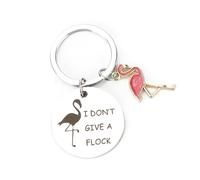 FRULX Fashionable Stainless Steel Flamingo Keychain,Perfect for Personalised Keyrings,Stylish Round Pendant Keyring Ideal for Daily Use,Cute Keychain,gifts for her,birthday gifts for women friends