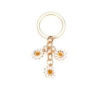 FRULX Flower Keychain with 3 Flowers, Lucky Charm for Women, Lucky Charm and Gift, Birthday or Back-to-School Gift for Women, Friends and Colleagues, Friendship Gift (B-Daisy)