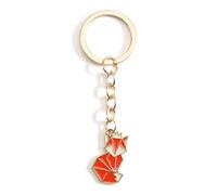 FRULX Fox Keychain, Personalised Origami animal Keyring, Creative Design, Birthday Gifts for Her, Unique Gifts for Friends, Mum, Sister, Girlfriend, Boyfriend, Bag Charm Accessory (Fox)