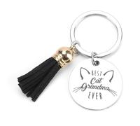 FRULX good luck gifts,Stainless Steel Tassel Keychain,European Style Round Pendant,Modern and Simple Keyring,Bestie Gifts,Sister Gifts from Sister,Personalised Key Ring,Keychain for Women,Couple Gifts