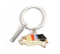 FRULX Graduation Keychain with Mortarboard, Bachelor's Gift, Exam Passed Gift, Accessory for 2026 Graduation Decor for Classmates, Congratulations on Passing Your Exam (Model 2)
