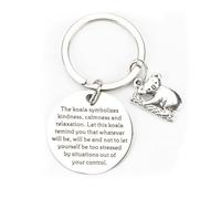 FRULX Inspirational Stainless Steel Keychain,Cute Koala Bag Charm & Motivational Keyring with Uplifting Quote,Personalised Gifts,Personalised Keyring,Friendship Gifts for Women,Cute Keyring,Bag Charm