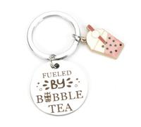 FRULX Modern Art Stainless Steel Keychain, Cute Bubble Tea Design, Birthday Gift for Mom, Friendship Gift, Great Gift for Women and Girlfriends, Friendship Gifts for Women