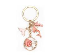 FRULX Ocean Keychain Accessories,Cute Mermaid Shell and Seahorse Design in Pink, Perfect Good Luck Gift for Friends, Family,Kids and Couples, Small Keychains for Women and Travel (A)