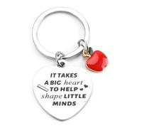 FRULX Personalised Stainless Steel Apple Keychain,Perfect for Teacher Appreciation Day, Retirement,Unique Gift Keyring for Women,Modern Art Keychain for Teachers,Personalised Gifts for Teachers