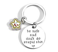 FRULX Personalized Stainless Steel Star Keychain,Unique Initial Keyring Gift for Friends,Sisters and Mums,Thoughtful Good Luck Gifts for Women's Birthdays,Motivational Gifts,Friendship Keyring