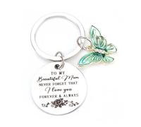 FRULX Stainless Steel Butterfly Keychain,Ideal for Daughters,Personalised Keyring,Mother's Day Gift for Daughters,Birthday Gifts for Mum,Positive Affirmation Gifts