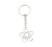 FRULX Stainless Steel Floral Keychain,Cute Simple Flower Pendant Key Ring for Women,Perfect Gifts for Friends,Mum and Sisters,Personalised Keychain,Presents for Friends (B)