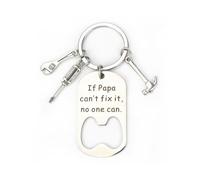 FRULX Stainless Steel Keychain,Gift for Friends,'if Dad Can't Fix It, No One Can' Inspirational Tool Keyring,Car Keyring,Personalised Gifts,Positive Affirmation Gifts (A)